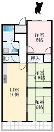 ドミール仲谷1号館の物件間取画像